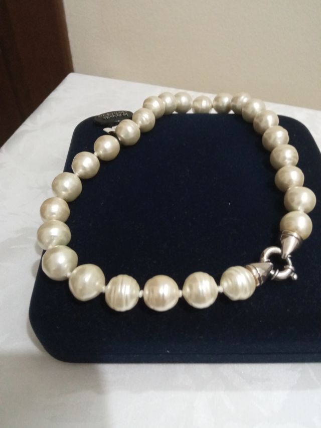 Collana di perle barocche e chiusura di argento!!!