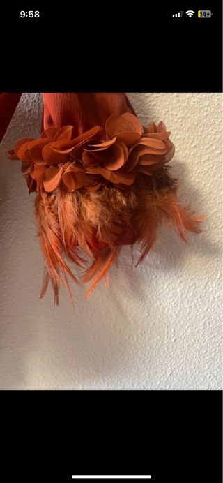 blusa con mangas de plumas