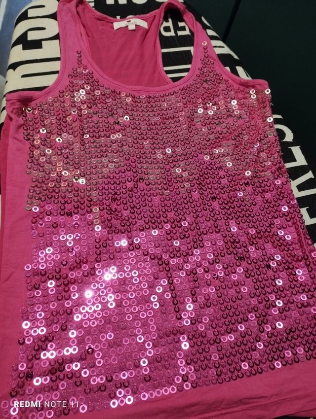 Canottiera con paillettes