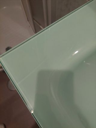 Lavabo baño cristal gris