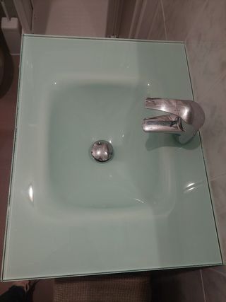 Lavabo baño cristal gris