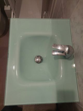 Lavabo baño cristal gris
