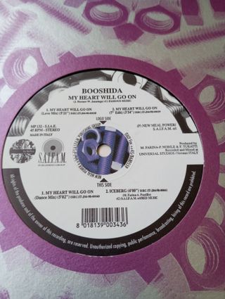 Vinilo dj booshida muy Heart Will go on