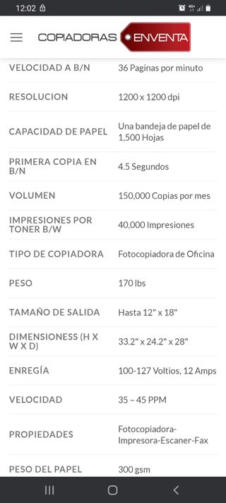 Impresora sharp mx-m365