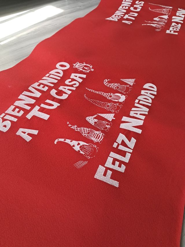 Tappeto natalizio serigrafato rosso