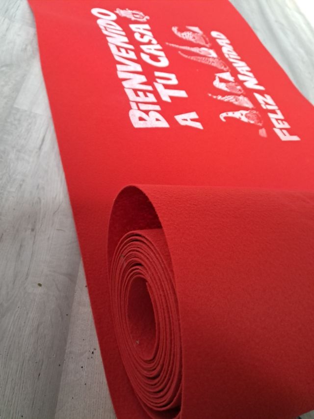 Tappeto natalizio serigrafato rosso