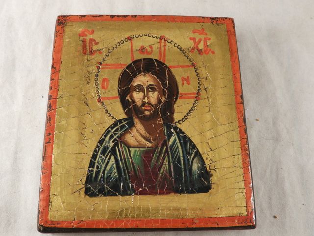 ICONO BIZANTINO CON PINTURA DE LA IMAGENDE CRISTO