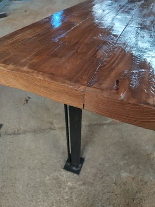 Mesa madera con patas de acero