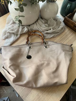 Bolso asa bambú polipiel