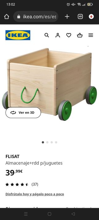 carrito almacenaje juguetes con ruedas