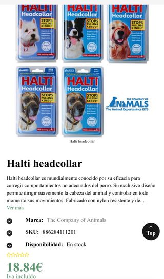 Arnés de hocico antitirones halti