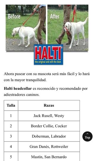 Arnés de hocico antitirones halti