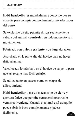 Arnés de hocico antitirones halti