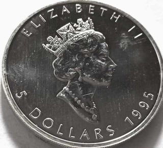 Canadá, 1 Onza de Plata del 1995, hoja de Arce.