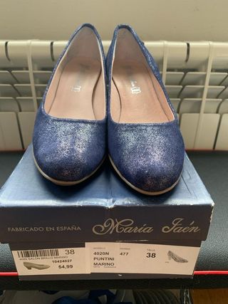 Zapatos de salón de piel azules 