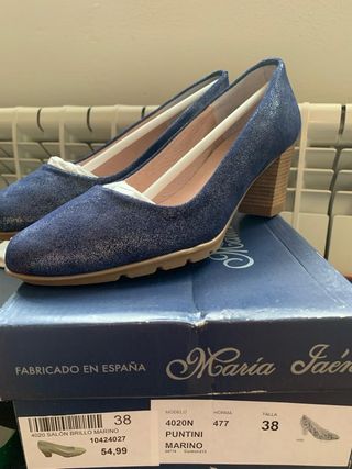 Zapatos de salón de piel azules 