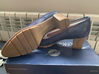 Zapatos de salón de piel azules 
