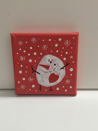 Mini lienzo 10x10cm Navidad