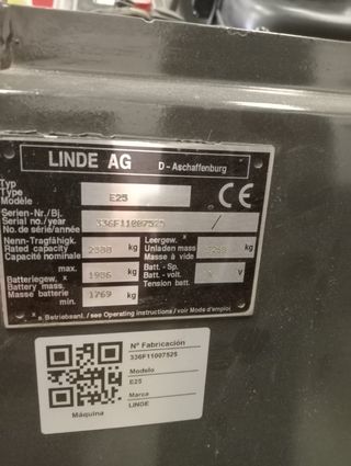 Carretilla elevadora eléctrica 2500 kg