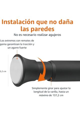 lote 10 unidadesBarra cortina extensible sin talad