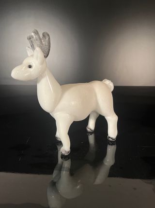 Renna bianca vetro di murano