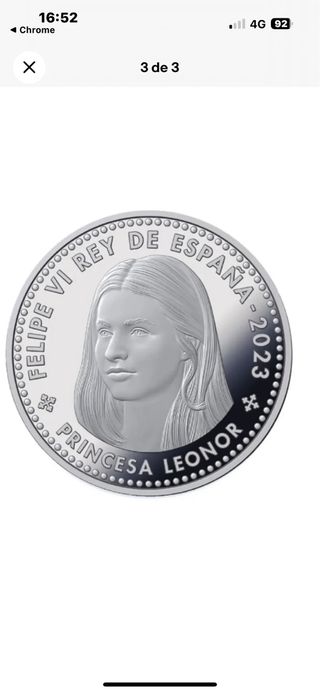 MONEDA PLATA ESPAÑA 2023 LEONOR