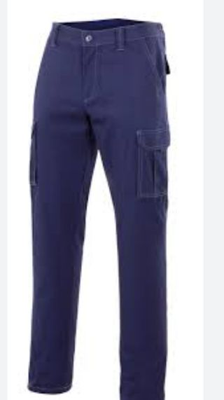 Pantalón trabajo azul multibolsillos