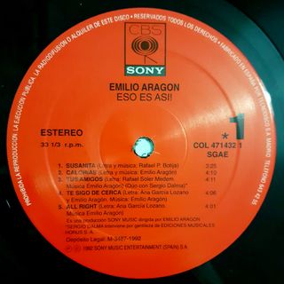 Vinilos E ARAGÓN, ROSARIO, FELICIANO, AZUL Y NEGRO