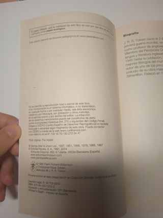 EL HOBBIT de J.R.R. TOLKIEN (Novela)