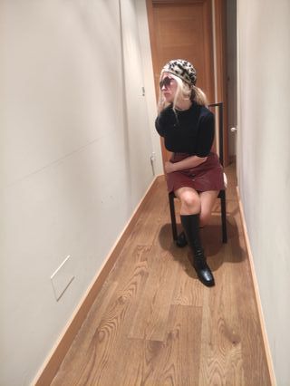 Short falda piel sintética