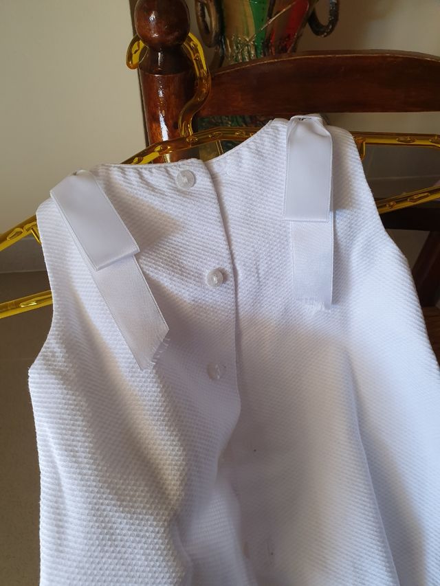 Pelele blanco con lazos invierno verano 