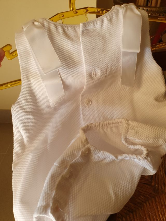 Pelele blanco con lazos invierno verano 