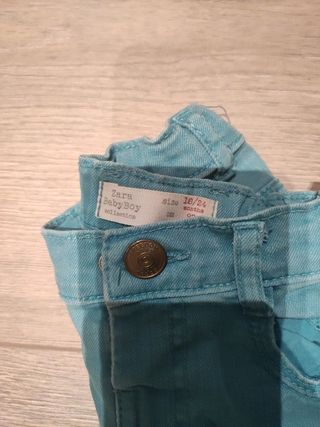 Vaquero turquesa niño zara 18-24