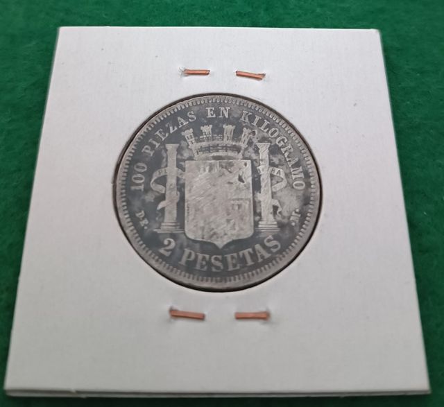 2 PESETAS 1870, GOVERNO PROVVISORIO IN ARGENTO