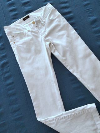 Pantalón jeans vintage blanco talla 36