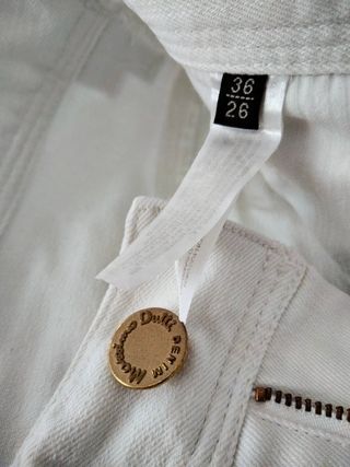 Pantalón jeans vintage blanco talla 36