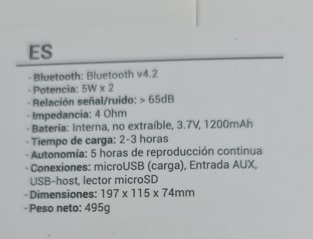 Altavoz bluetooth nuevo