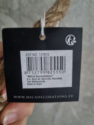 portavasi a sospensione in macrame e vaso