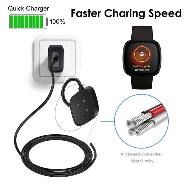 Cabo para Fitbit Sense 2, 3 - Versa 3, 4, relógio