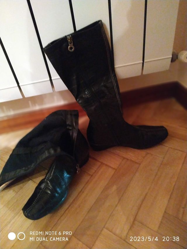 Botas negras con poco tacon