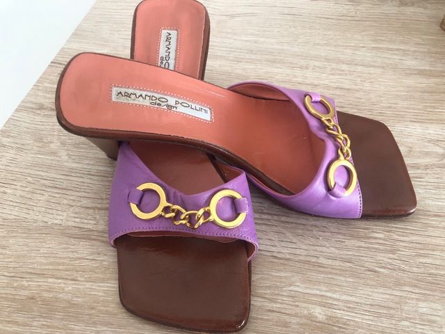 sandalias mulest malvas