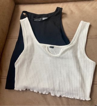 Lote 2 tops mujer blanco y negro