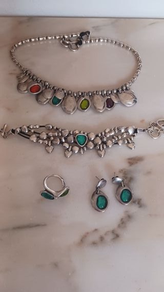 collar, pulsera, pendientes y anillo Ciclón.JOSCA