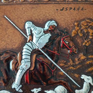 Álbum fotos antiguo sin usar cuero Quijote