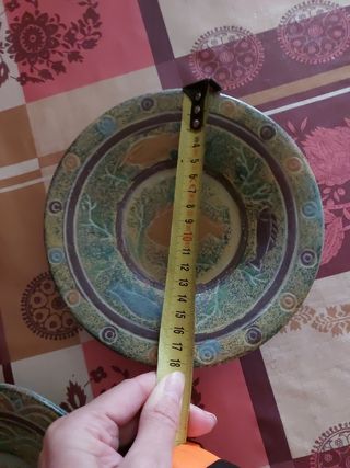 Juego de 3 platos de cerámica