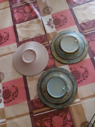 Juego de 3 platos de cerámica