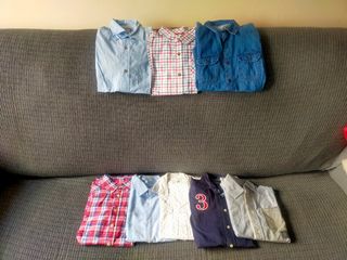 LOTE 8 CAMISAS MANGA LARGA PARA NIÑOS