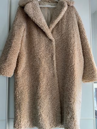 Abrigo borreguillo largo, marron camel, Mobwife