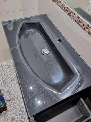 Lavabo negro cristal