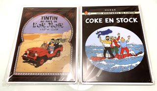 Pack Lote 2 Placas de Metal TINTIN 30x40